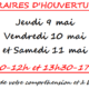 COCCIfil horaires d'ouverture modifiés les 9, 10 et 11 mai 2019