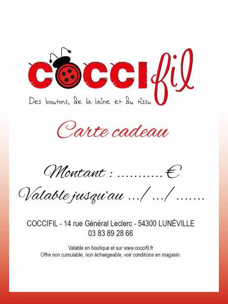 CARTE CADEAU COCCIFIL